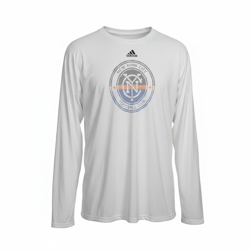 Adidas New York City FC Local Stoic Long Sleeve‎ T-Shirt NYCFC Soccer White 2X